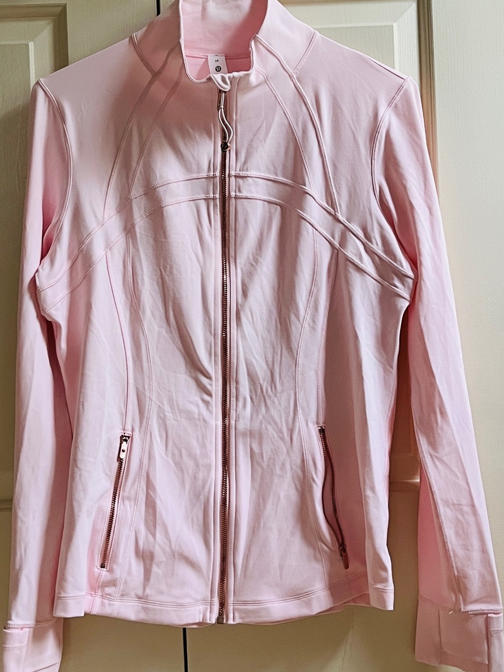 LN!🍒LULULEMON sz 14 DEFINE Jacket PINK PEARL w/ROSE GOLD Full-Length *NULU